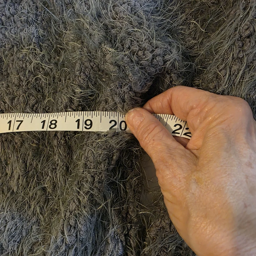 Military Hippie Gray Shaggy‎ Hooded Cardigan Sweater Fuzzy Boho Jacket L/XL